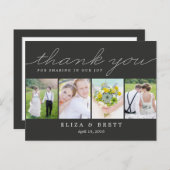 スイートコラージュ結婚のサンキューカード – 木炭 ポストカード (正面/裏面)