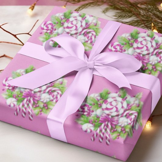 スイートコージーコテージピンクとパープルクリスマス アクセントクッション