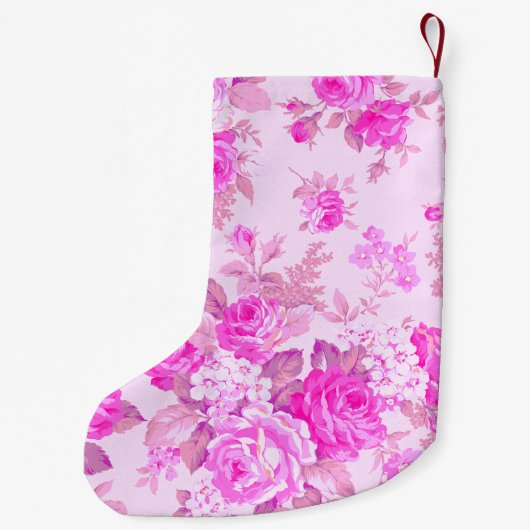 スイートコージーコテージピンクとパープルクリスマス スモールクリスマスストッキング (裏面)