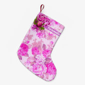 スイートコージーコテージピンクとパープルクリスマス スモールクリスマスストッキング (正面 (吊り時))