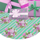 スイートコージーコテージピンクとパープルクリスマス ラウンドクッション