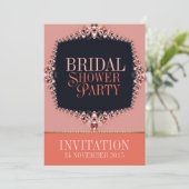 スイートコーラル&ピンクブライダルシャワーパーティの招待状 招待状 (スタンド正面)