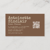 スイートコーン&トフィーのタイプライタータイポグラフィブシン 名刺 (裏面)