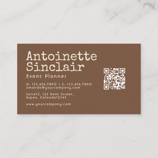 スイートコーン&トフィーのタイプライタータイポグラフィブシン 名刺 (裏面)