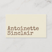 スイートコーン&トフィーのタイプライタータイポグラフィブシン 名刺 (正面)