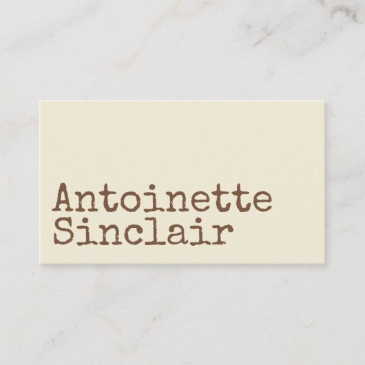 スイートコーン&トフィーのタイプライタータイポグラフィブシン 名刺 (正面)