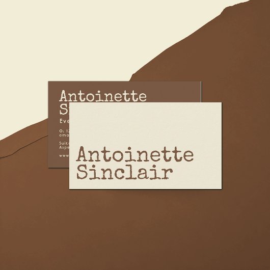 スイートコーン&トフィーのタイプライタータイポグラフィブシン 名刺