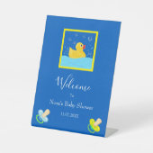 スイートゴムダッキー(アヒルちゃん)ウェルカムベビーシャワーウェルカム 台座サイン (正面)