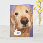 スイートゴールデンレトリバー私は申し訳ないカード カード (黄色い花)