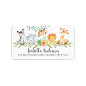 スイートサファリアニマルズベビーシャワー住所 シール (正面)