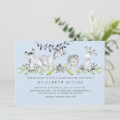 スイートサファリアニマルズボーイベビーシャワー招待状 招待状 (スタンド正面)