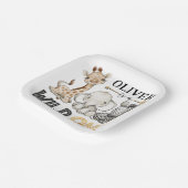 スイートサファリアニマルズワイルドワン誕生日 ペーパープレート (傾斜あり)