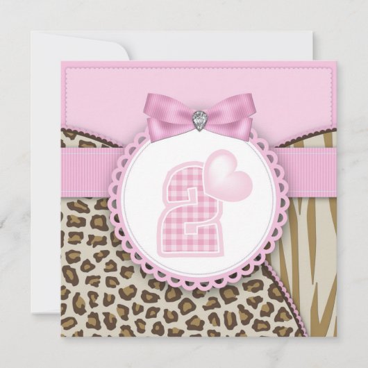 スイートサファリガールズバースデーパーティー 招待状 (正面)