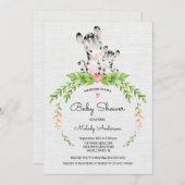 スイートサファリジャングルゼブラベビーシャワー招待状 招待状 (正面/裏面)