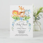 スイートサファリジャングルボーイズベビーシャワー招待状 招待状 (スタンド正面)