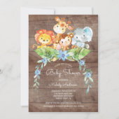 スイートサファリジャングルボーイズベビーシャワー招待状 招待状 (正面)