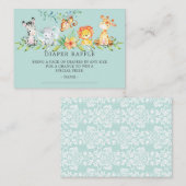 スイートサファリベイビーシャワーおむつラッフルチケット エンクロージャーカード (正面/裏面)