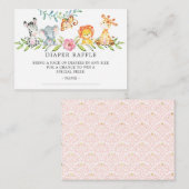 スイートサファリベイビーシャワーおむつラッフルチケット エンクロージャーカード (正面/裏面)