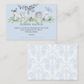 スイートサファリベイビーシャワーおむつラッフルチケット エンクロージャーカード (正面/裏面)