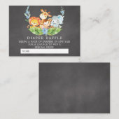 スイートサファリベイビーシャワーおむつラッフルチケット エンクロージャーカード (正面/裏面)