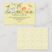 スイートサファリベイビーシャワーおむつラッフルチケット エンクロージャーカード (正面/裏面)
