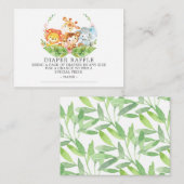 スイートサファリベイビーシャワーおむつラッフルチケット エンクロージャーカード (正面/裏面)