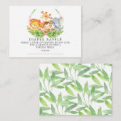 スイートサファリベイビーシャワーおむつラッフルチケット エンクロージャーカード (正面/裏面)