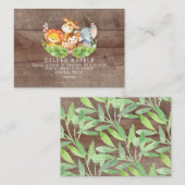 スイートサファリベイビーシャワーおむつラッフルチケット エンクロージャーカード (正面/裏面)