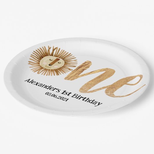 スイートサファリライオンキッズ1st誕生日 ペーパープレート (アングル)