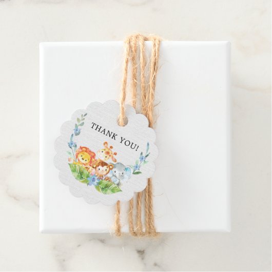 スイートサファリ動物ベビーシャワーお気に入りギフトラベル フェイバータグ (インサイチュ)