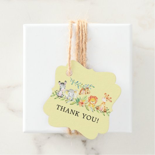 スイートサファリ動物ベビーシャワーお気に入りギフトラベル フェイバータグ (インサイチュ)