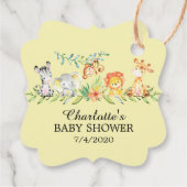 スイートサファリ動物ベビーシャワーお気に入りギフトラベル フェイバータグ (裏面)