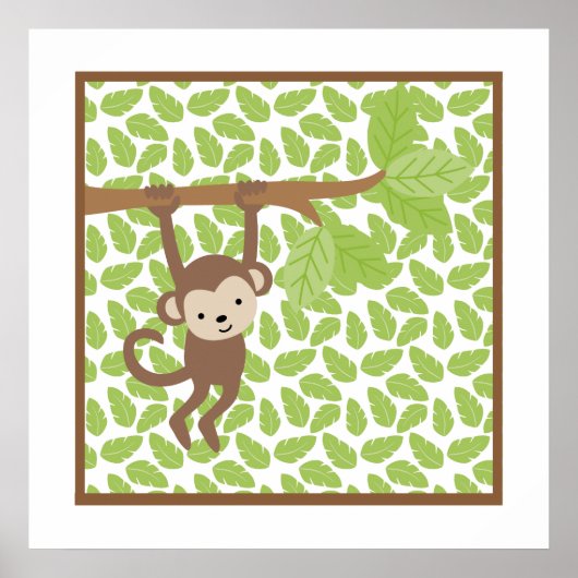 スイートサファリ リトルモンキー ぬりえ壁アート ポスター (正面)