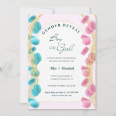 スイートサプライズマカロンとグリッタージェンダーリビール 招待状 (正面)