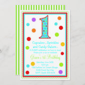 スイートサプライズ第1誕生日招待状 招待状 (正面/裏面)