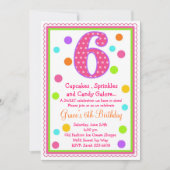 スイートサプライズ第6誕生日招待状 招待状 (正面)