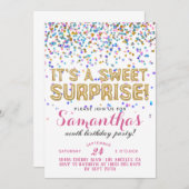 スイートサプライズ誕生日紙吹雪招待状 招待状 (正面/裏面)