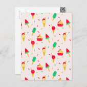 スイートサマーおもしろいレインボーアイスクリームスプリンクル シーズンポストカード (正面/裏面)