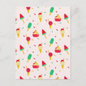 スイートサマーおもしろいレインボーアイスクリームスプリンクル シーズンポストカード (正面)