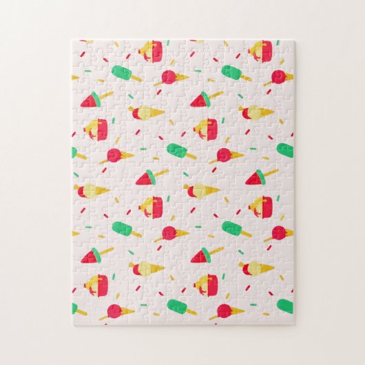 スイートサマーおもしろいレインボーアイスクリームスプリンクル ジグソーパズル (縦)