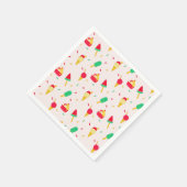 スイートサマーおもしろいレインボーアイスクリームスプリンクル スタンダードカクテルナプキン (角)