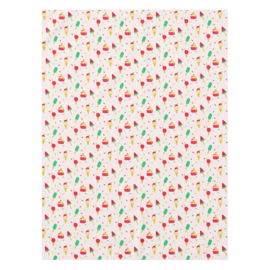 スイートサマーおもしろいレインボーアイスクリームスプリンクル テーブルクロス (正面)