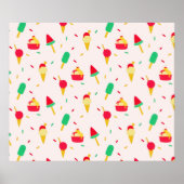 スイートサマーおもしろいレインボーアイスクリームスプリンクル ポスター (正面)