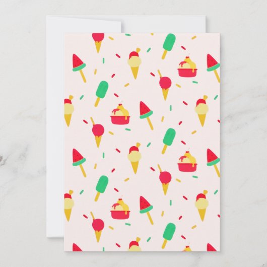 スイートサマーおもしろいレインボーアイスクリームスプリンクル 案内状 (正面)