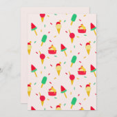 スイートサマーおもしろいレインボーアイスクリームスプリンクル 案内状 (正面/裏面)