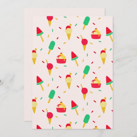 スイートサマーおもしろいレインボーアイスクリームスプリンクル 案内状 (正面/裏面)