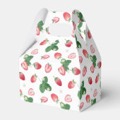 スイートサマーイチゴ女の子の誕生日パーティー フェイバーボックス (裏面サイド)