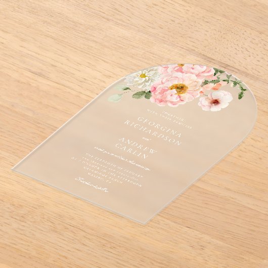 スイートサマーガーデンアクリル結婚式招待状 アクリル招待状 (レイダウン)