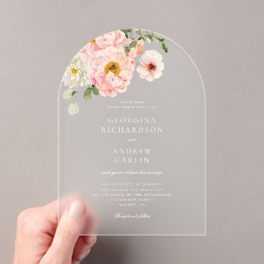 スイートサマーガーデンアクリル結婚式招待状 アクリル招待状 (インサイチュ (ポータブル))