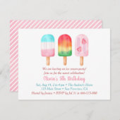 スイートサマーガールズ誕生日アイスクリームパーティー 招待状 (正面/裏面)